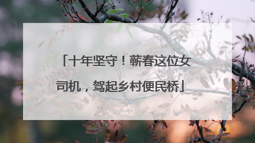 十年坚守！蕲春这位女司机，驾起乡村便民桥