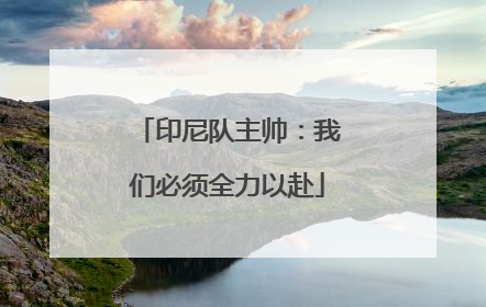 印尼队主帅：我们必须全力以赴