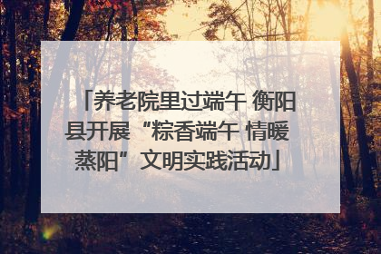 养老院里过端午 衡阳县开展“粽香端午 情暖蒸阳”文明实践活动