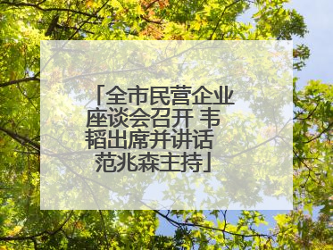 全市民营企业座谈会召开 韦韬出席并讲话 范兆森主持