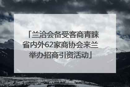 兰洽会备受客商青睐 省内外62家商协会来兰举办招商引资活动