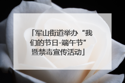 军山街道举办“我们的节日-端午节”暨禁毒宣传活动