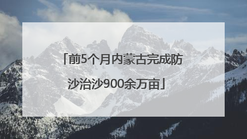 前5个月内蒙古完成防沙治沙900余万亩