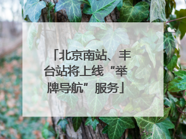 北京南站、丰台站将上线“举牌导航”服务