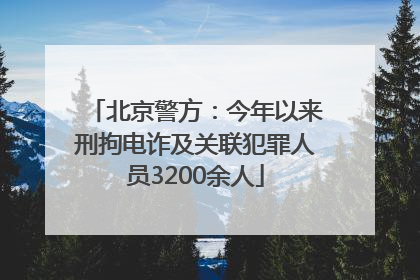 北京警方：今年以来刑拘电诈及关联犯罪人员3200余人