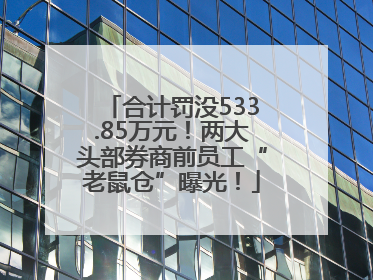 合计罚没533.85万元！两大头部券商前员工“老鼠仓”曝光！
