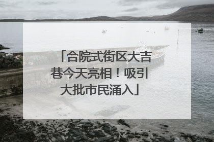 合院式街区大吉巷今天亮相！吸引大批市民涌入