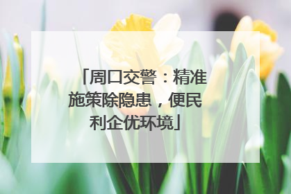 周口交警：精准施策除隐患，便民利企优环境
