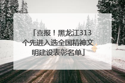 喜报！黑龙江313个先进入选全国精神文明建设表彰名单
