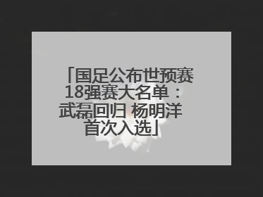 国足公布世预赛18强赛大名单：武磊回归 杨明洋首次入选