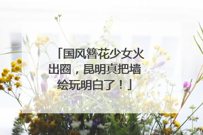 国风簪花少女火出圈，昆明真把墙绘玩明白了！