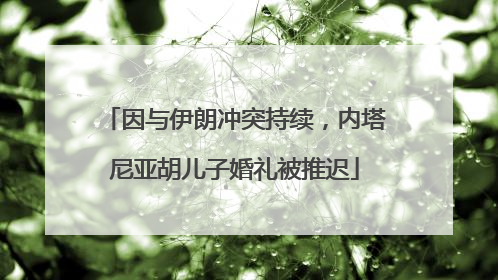 因与伊朗冲突持续，内塔尼亚胡儿子婚礼被推迟