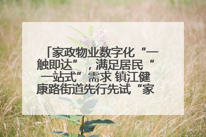家政物业数字化“一触即达”，满足居民“一站式”需求 镇江健康路街道先行先试“家门口”便民小程序