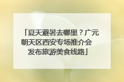 夏天避暑去哪里？广元朝天区西安专场推介会 发布旅游美食线路