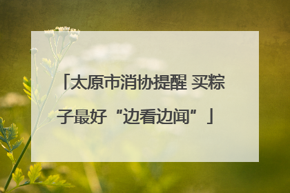 太原市消协提醒 买粽子最好“边看边闻”