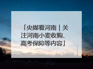央媒看河南｜关注河南小麦收购、高考保障等内容