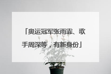 奥运冠军张雨霏、歌手周深等，有新身份