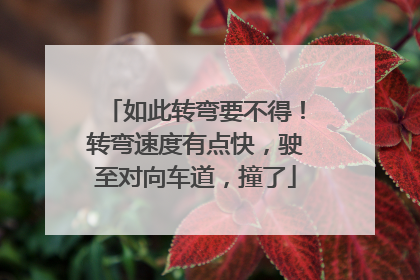 如此转弯要不得！转弯速度有点快，驶至对向车道，撞了