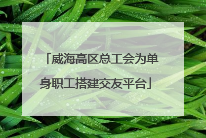威海高区总工会为单身职工搭建交友平台