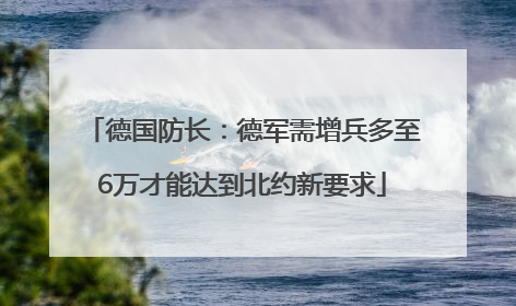 德国防长：德军需增兵多至6万才能达到北约新要求