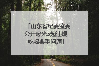 山东省纪委监委公开曝光5起违规吃喝典型问题