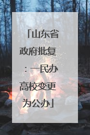 山东省政府批复：一民办高校变更为公办