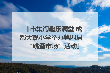 市集淘趣乐满堂 成都大观小学举办第四届“跳蚤市场”活动