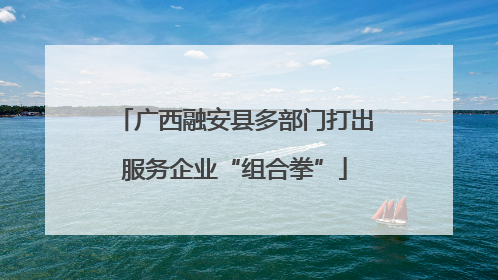 广西融安县多部门打出服务企业“组合拳”