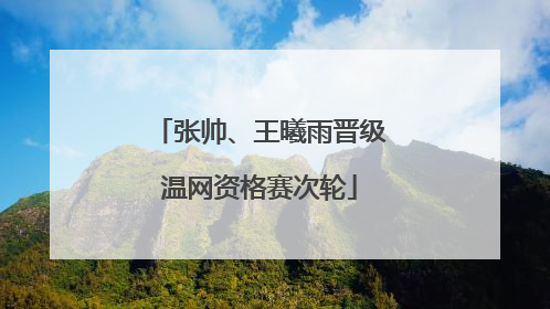 张帅、王曦雨晋级温网资格赛次轮