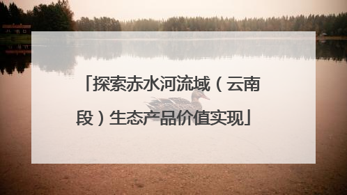 探索赤水河流域（云南段）生态产品价值实现