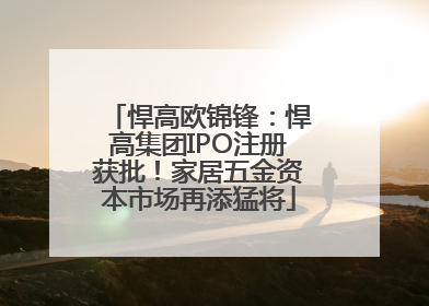 悍高欧锦锋：悍高集团IPO注册获批！家居五金资本市场再添猛将