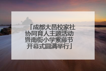 成都大邑校家社协同育人主题活动暨南街小学紫藤节开幕式圆满举行