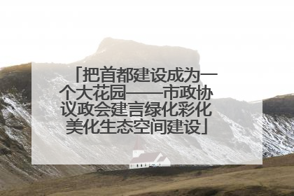 把首都建设成为一个大花园——市政协议政会建言绿化彩化美化生态空间建设