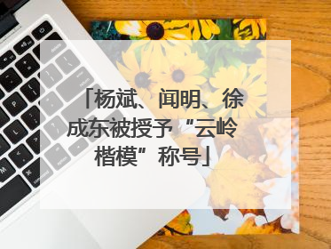 杨斌、闻明、徐成东被授予“云岭楷模”称号