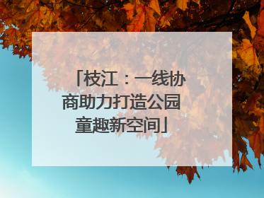 枝江：一线协商助力打造公园童趣新空间