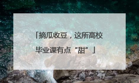 摘瓜收豆，这所高校毕业课有点“甜”