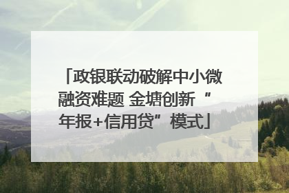 政银联动破解中小微融资难题 金塘创新“年报+信用贷”模式