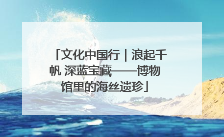 文化中国行｜浪起千帆 深蓝宝藏——博物馆里的海丝遗珍