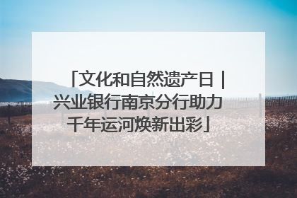 文化和自然遗产日｜兴业银行南京分行助力千年运河焕新出彩