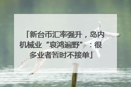 新台币汇率强升，岛内机械业“哀鸿遍野”：很多业者暂时不接单