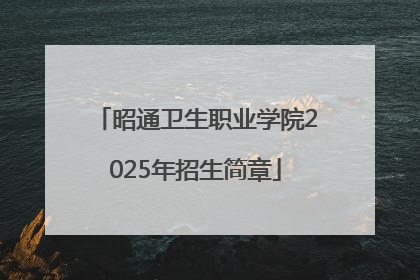 昭通卫生职业学院2025年招生简章