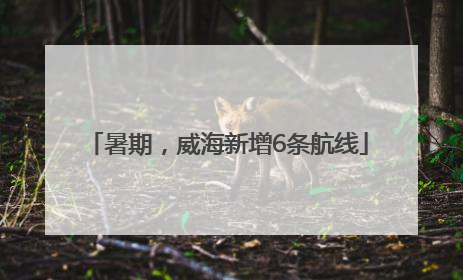 暑期，威海新增6条航线