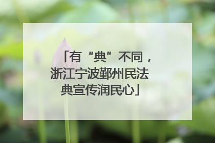 有“典”不同，浙江宁波鄞州民法典宣传润民心