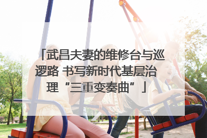 武昌夫妻的维修台与巡逻路 书写新时代基层治理“三重变奏曲”