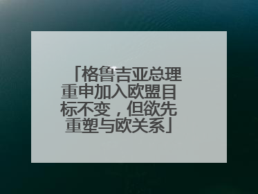 格鲁吉亚总理重申加入欧盟目标不变，但欲先重塑与欧关系