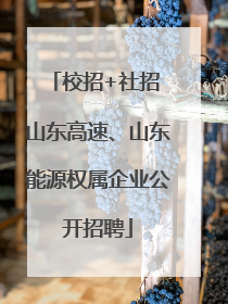 校招+社招 山东高速、山东能源权属企业公开招聘