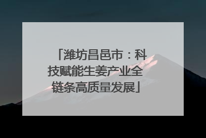 潍坊昌邑市：科技赋能生姜产业全链条高质量发展