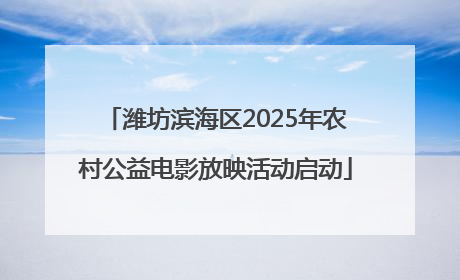 潍坊滨海区2025年农村公益电影放映活动启动