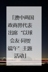 澳中两国政商界代表出席“以球会友·同贺端午”主题活动