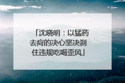 沈晓明：以猛药去疴的决心坚决刹住违规吃喝歪风